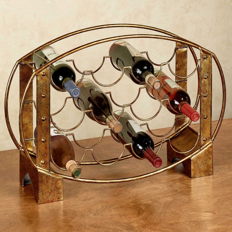 Kitchen Touch of Class | Ryana 12 Bottle Capacity Gold Metal Wine Rack