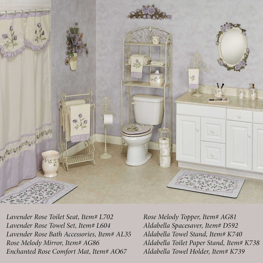 Bath Touch of Class | Enchanted Rose Lavender Floral Standard Toilet Seat