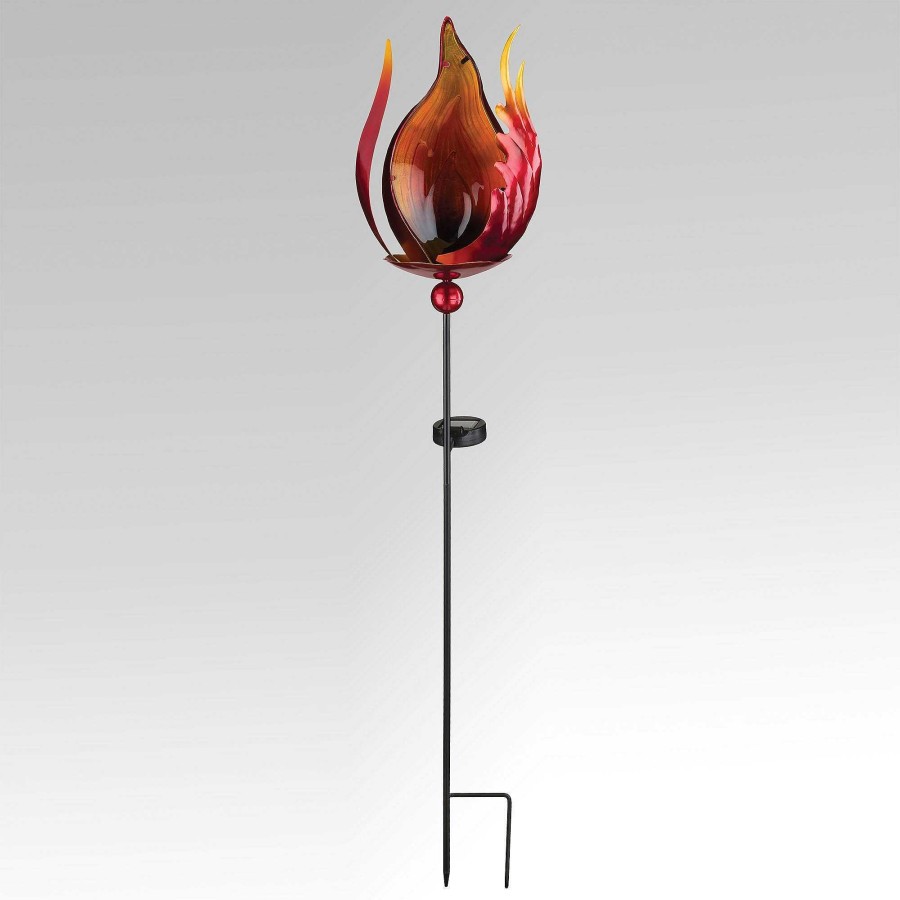 Home Accents Touch of Class | Blaze Flame Shaped Outdoor Led Solar Yard Stake