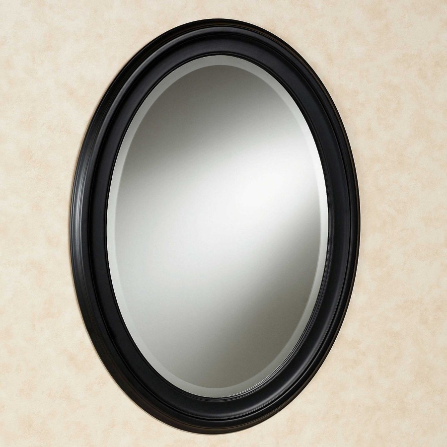 Bath Touch of Class | Loree Black Oval Wall Mirror From Howard Elliott