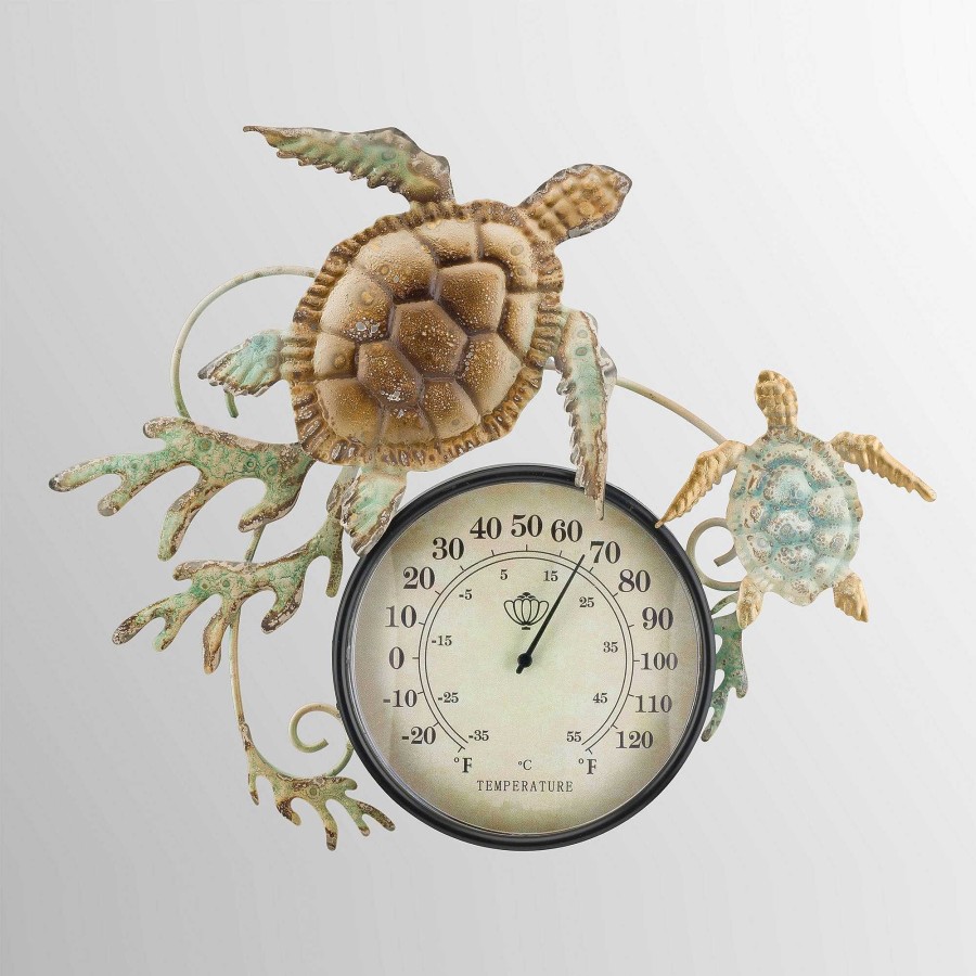 Home Accents Touch of Class | Sea Turtle Outdoor Thermometer Metal Wall Art