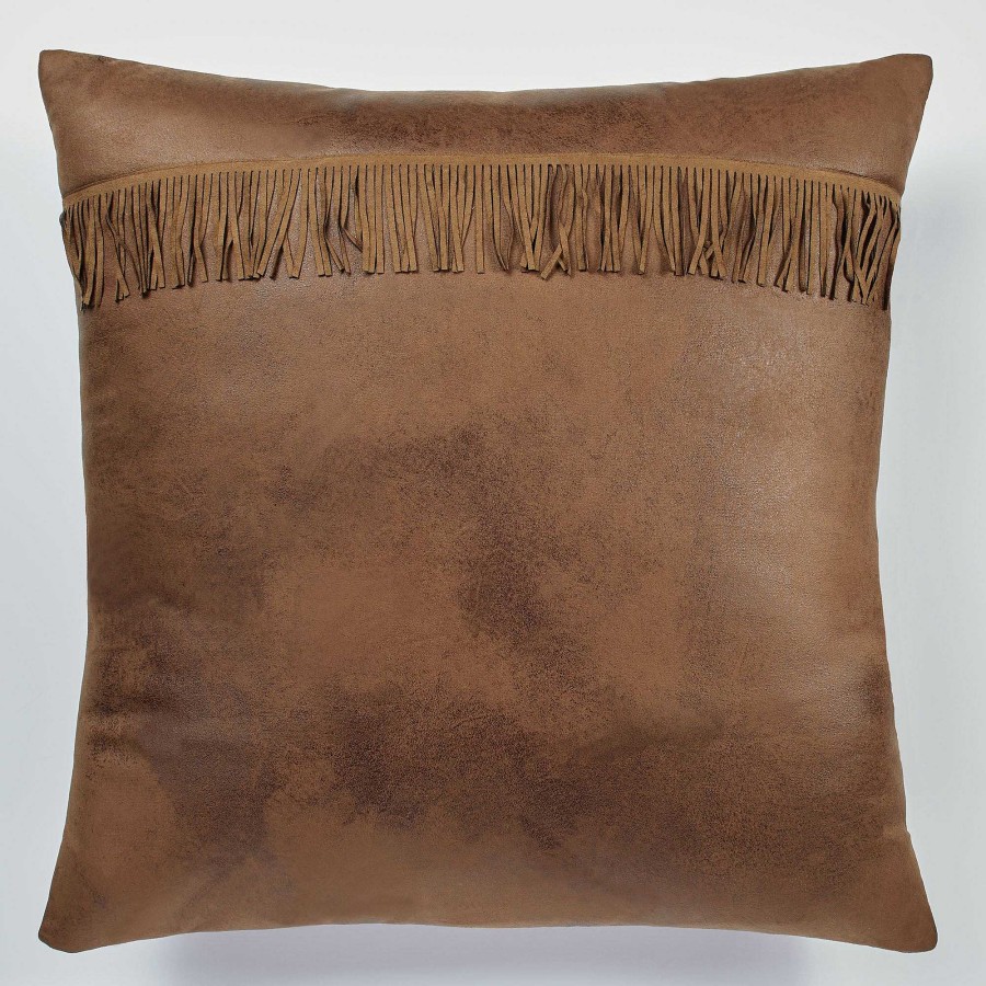 Bedding Touch of Class | Serengeti Dark Brown Faux Leather European Sham