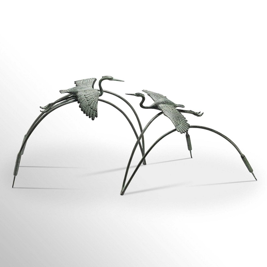 Home Accents Touch of Class | Cranes And Reeds Outdoor Garden Sculpture Pair