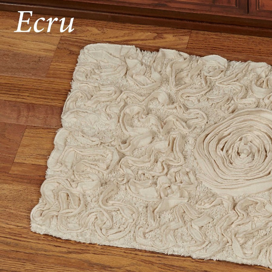 Bath Touch of Class | Bellflower Dimensional Rosette Bath Rug Runner