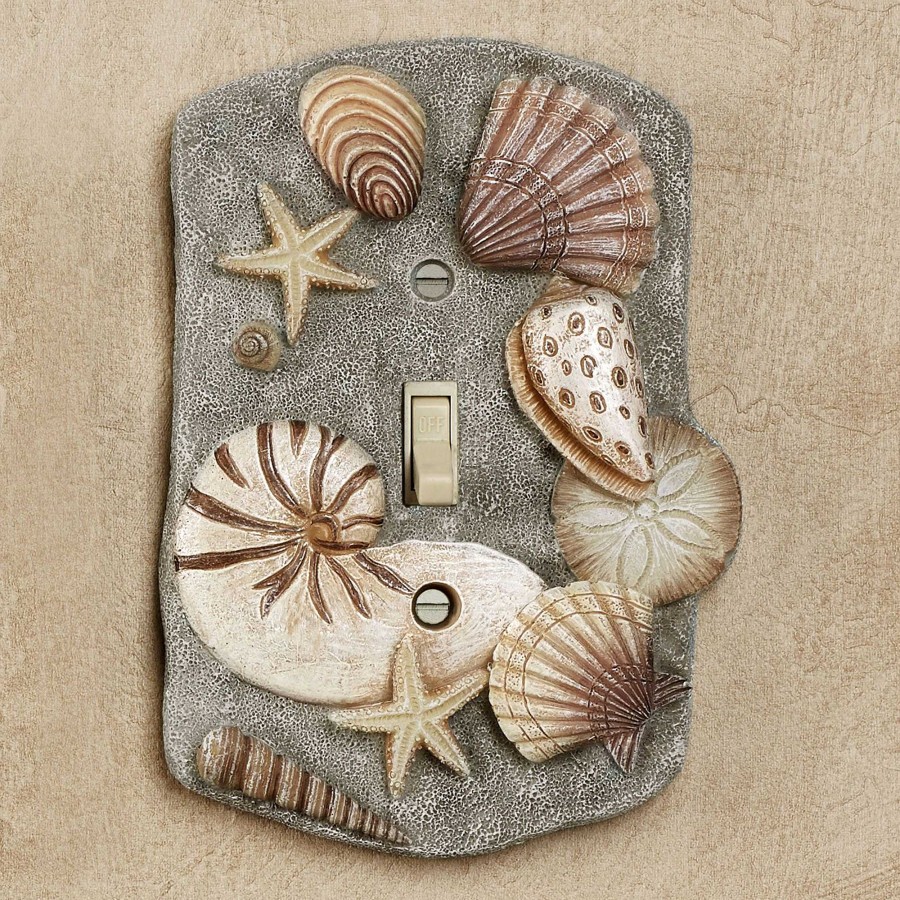 Bath Touch of Class | At The Beach Blue Gray Seashell Switchplates