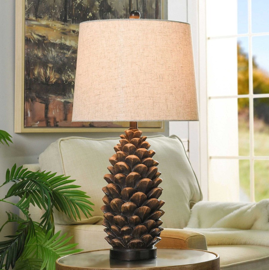 Home Accents Touch of Class | Cooper Rustic Brown Pine Cone Table Lamp