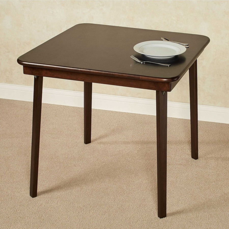 Kitchen Touch of Class | Espresso Straight Edge Folding Card Table