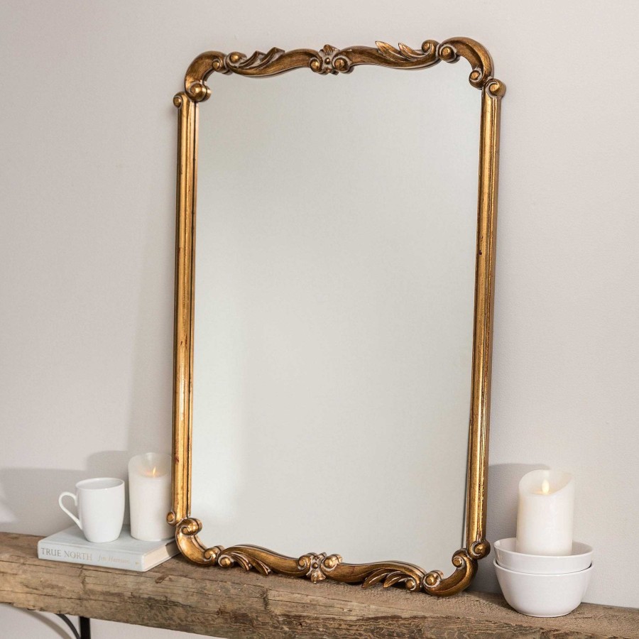 Bath Touch of Class | Kasandra Antique Gold Scroll Wall Mirror