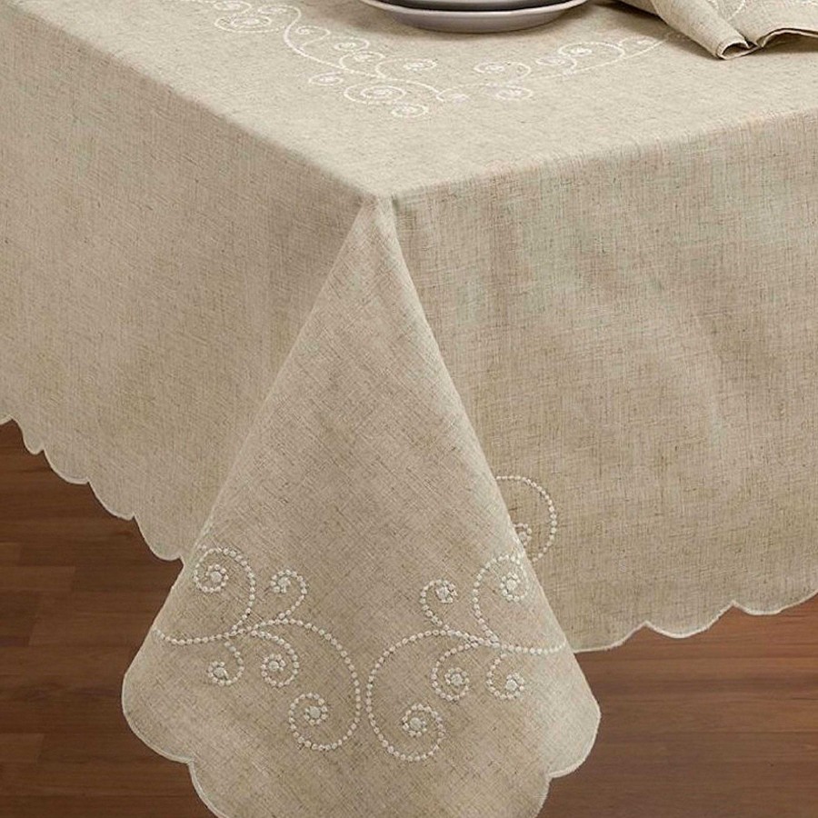 Kitchen Touch of Class | Lenox French Perle Embroidered Swirl Table Linens