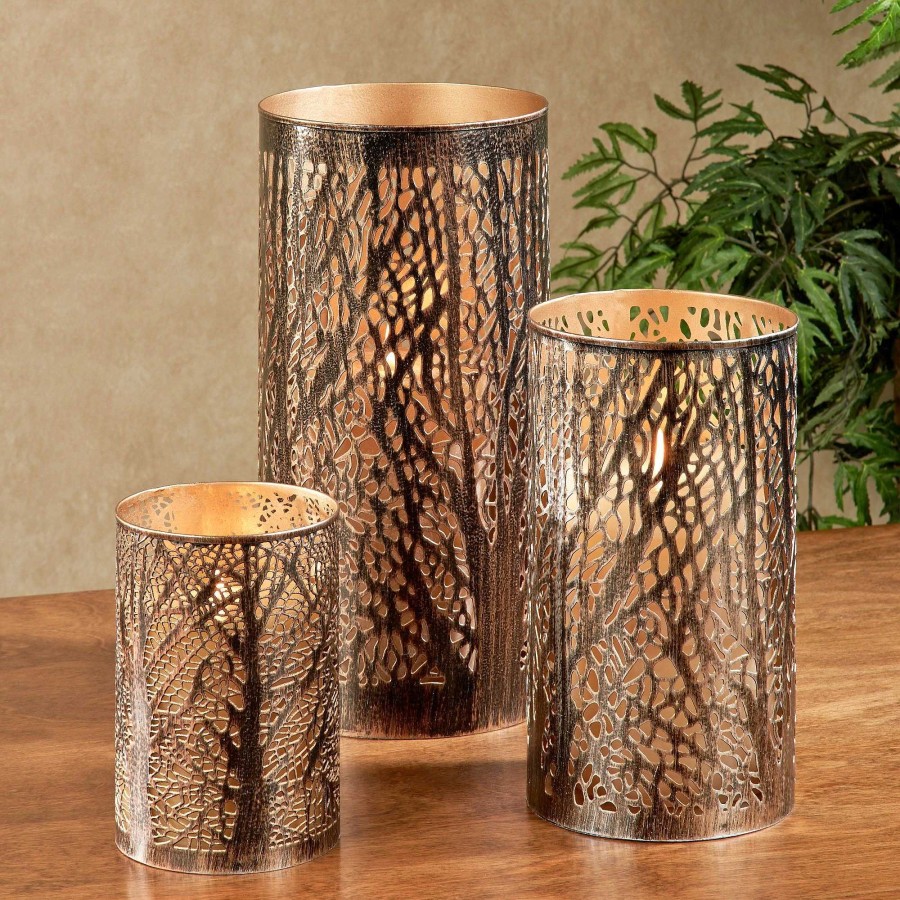 Home Accents Touch of Class | In Deep Woods Metal Candleholder Set