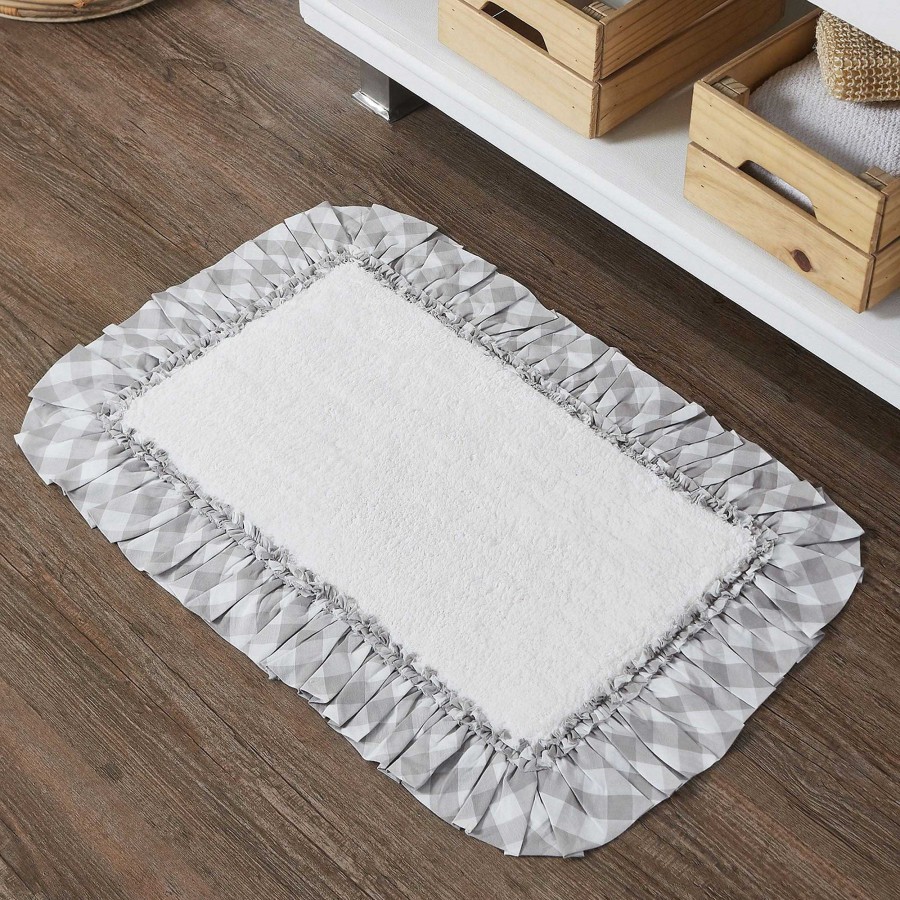 Bath Touch of Class | Annie Gray Plaid Ruffled Bath Mats By April & Olive