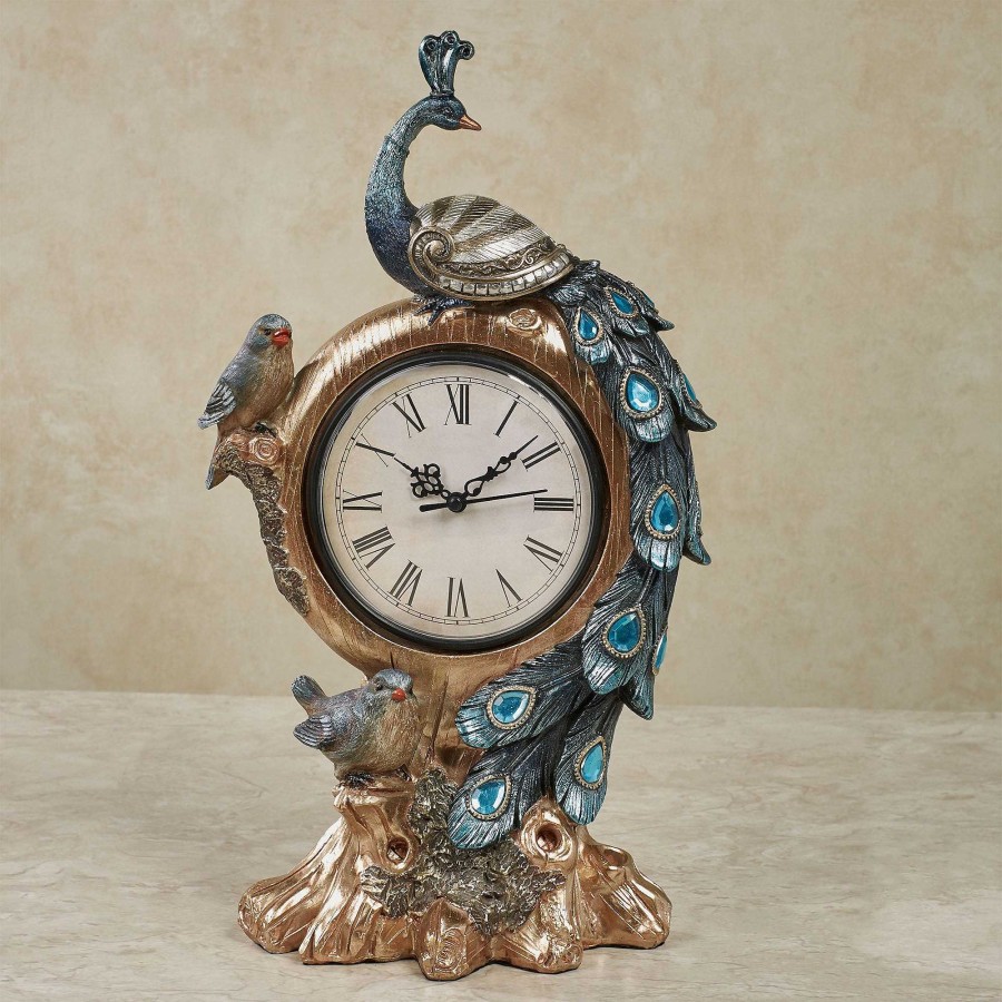 Home Accents Touch of Class | Poised Peacock Jeweled Accent Clock