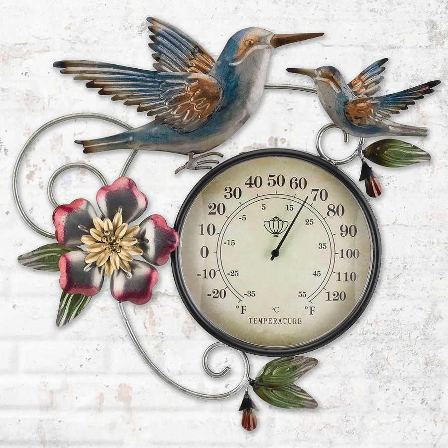 Home Accents Touch of Class | Hummingbird Outdoor Thermometer Metal Wall Art