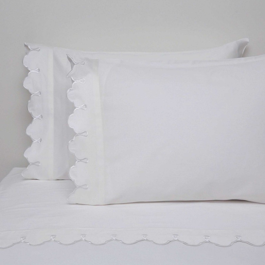 Bedding Touch of Class | 300 Tc Gentle Touch Scalloped Embroidered Sheet Set By Belle Epoque