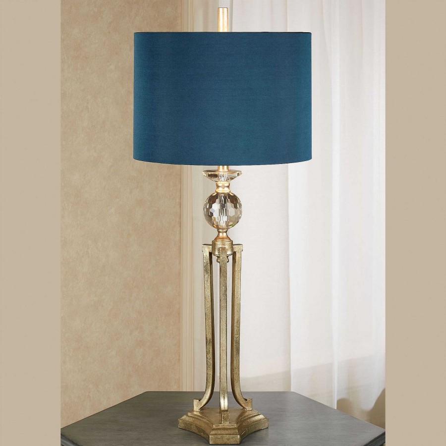 Home Accents Touch of Class | Everston Aged Gold Table Lamp With Sapphire Shade