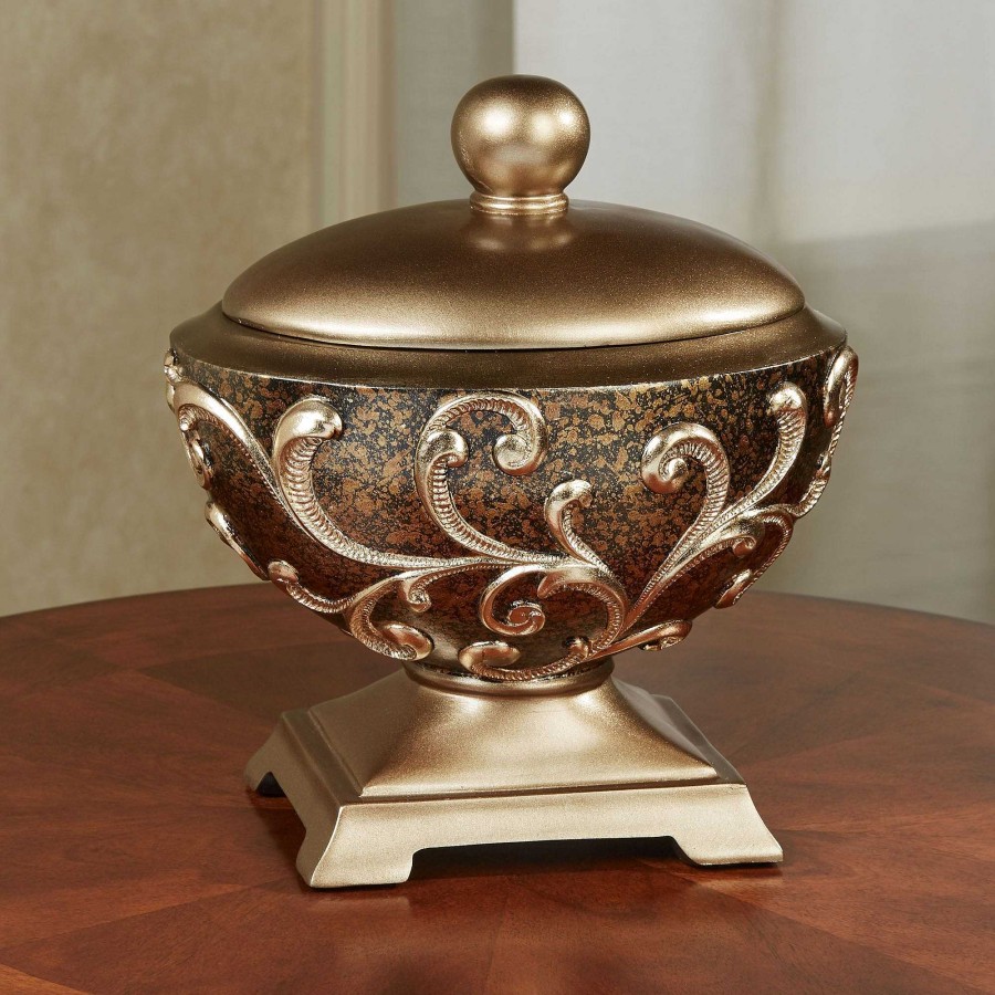 Home Accents Touch of Class | Augustus Bronze And Gold Scroll Oval Decorative Box