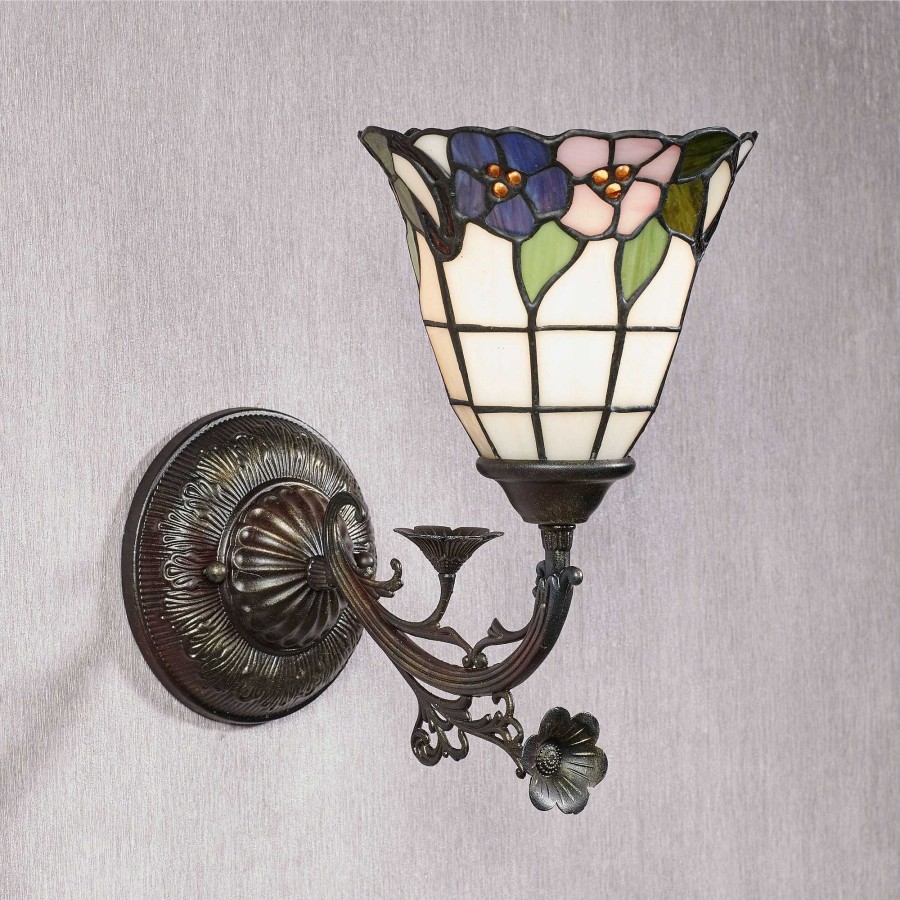 Home Accents Touch of Class | Shyla Floral Stained Glass Wall Sconce Lamp