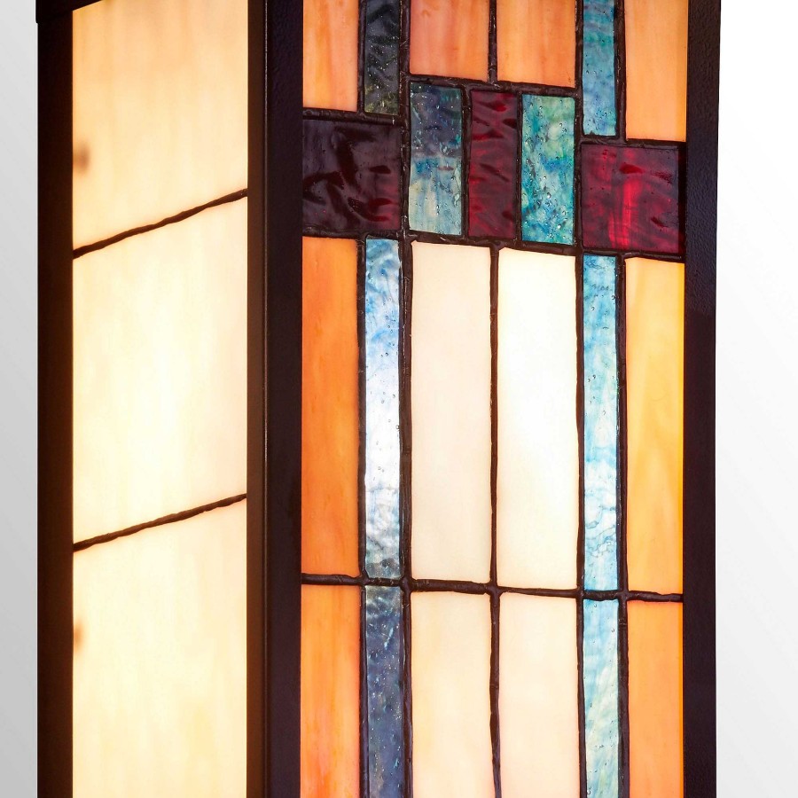 Home Accents Touch of Class | Crosby Mission Style Stained Glass Outdoor Wall Sconce Lamp