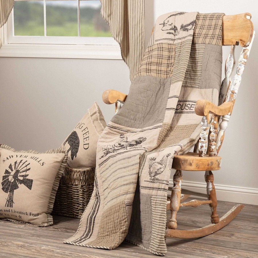 Bedding Touch of Class | Sawyer Mill Farmhouse Style Patchwork Throw Blanket By April & Olive