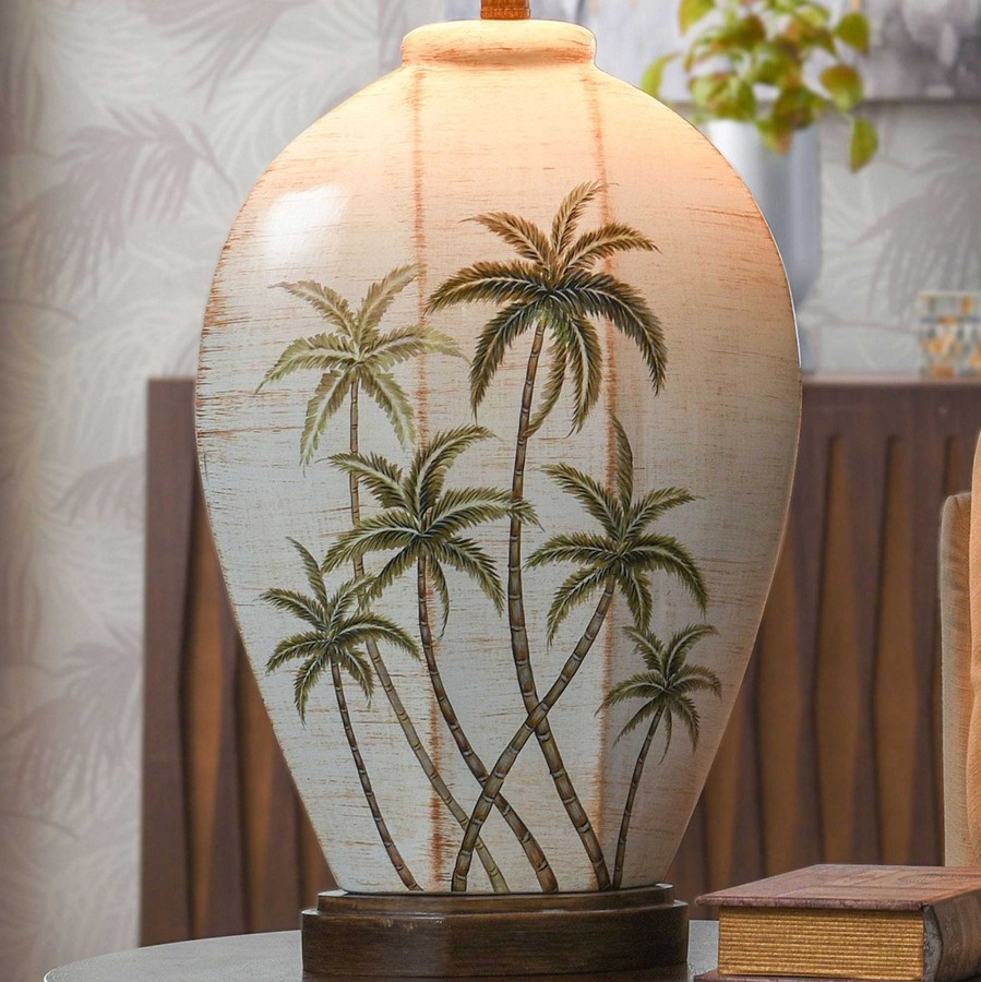 Home Accents Touch of Class | Patina Palms Off White Tropical Table Lamp