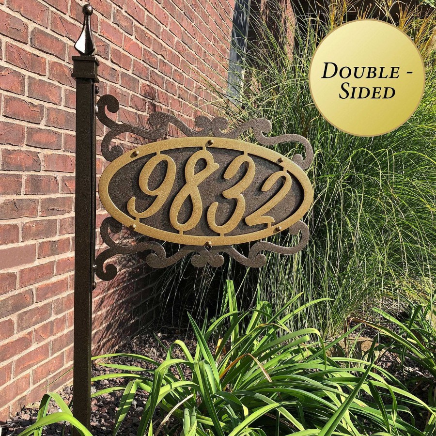 Home Accents Touch of Class | Shepherd Scroll House Number Yard Address Post By Jasonw Studios