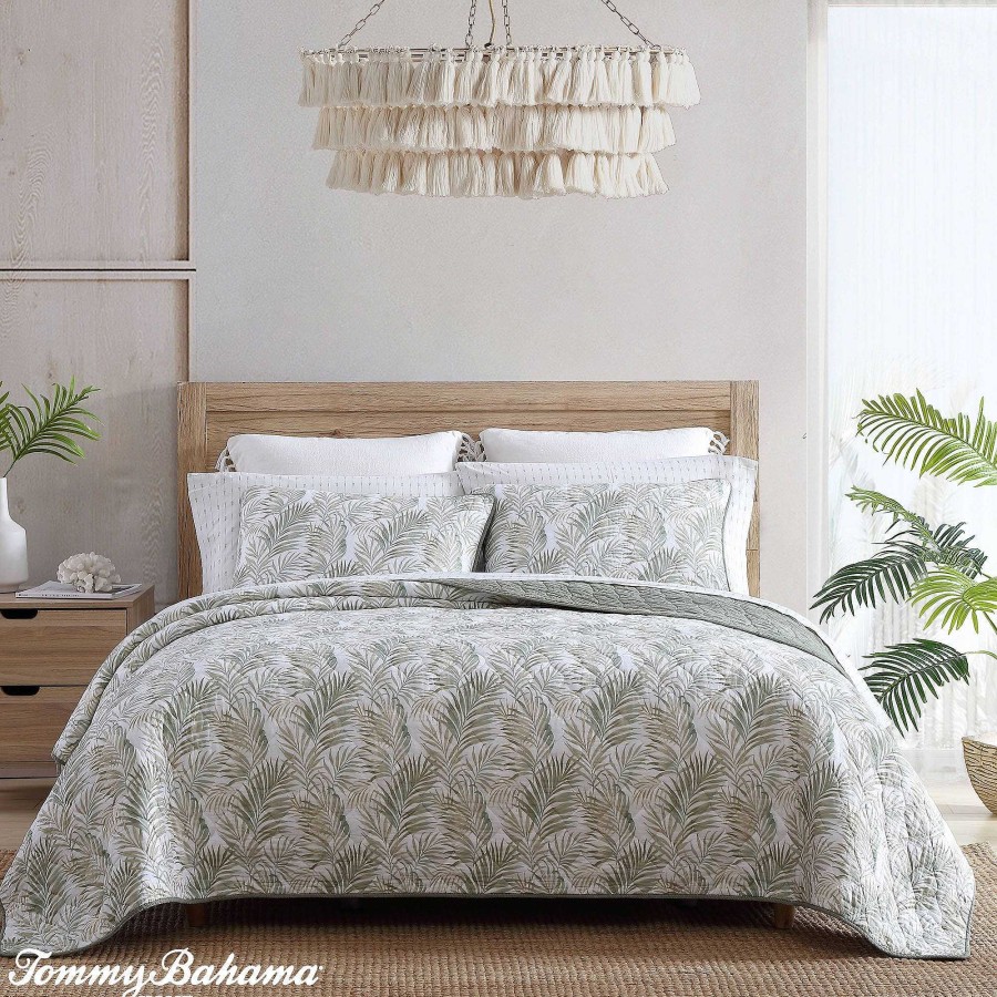 Bedding Touch of Class | Maui Palm Leaf Tropical Mini Quilt Set Bedding By Tommy Bahama