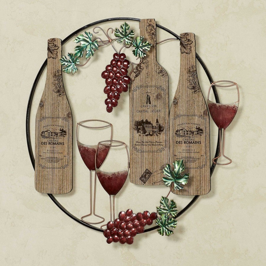 Kitchen Touch of Class | At The Vineyard Wine And Grapes Round Wall Art