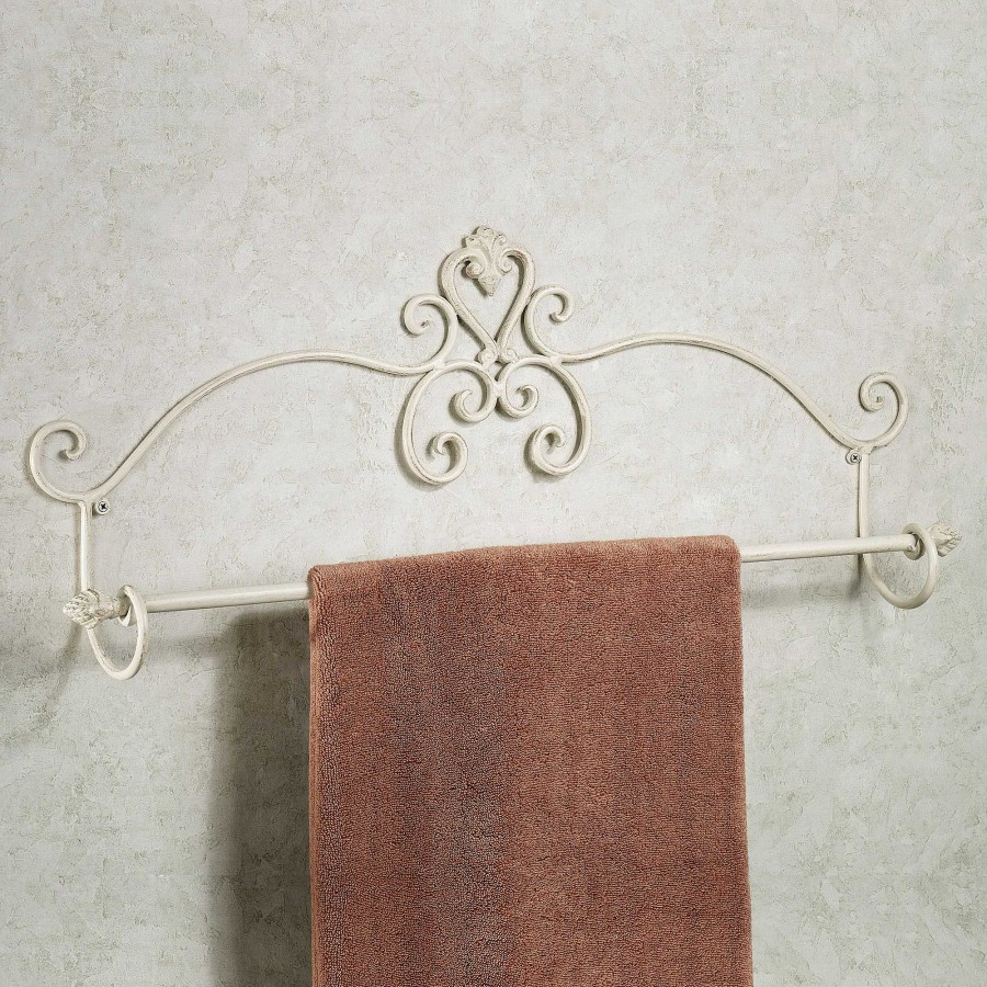 Bath Touch of Class | Aldabella Scroll Creamy Gold Wall Mount Towel Bar