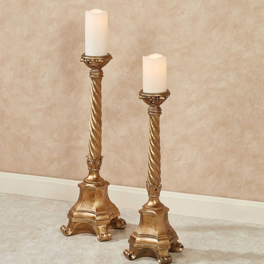 Home Accents Touch of Class | Andreana Harvest Gold Floor Candleholder Set