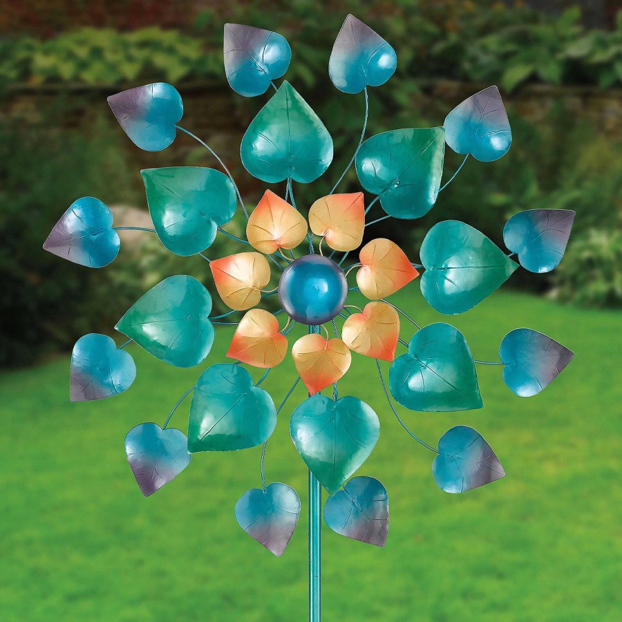 Home Accents Touch of Class | Blooming Triple Leaf Outdoor Garden Wind Spinner