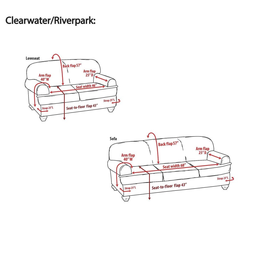 Furniture Touch of Class | Clearwater Reversible Striped Loveseat Furniture Covers