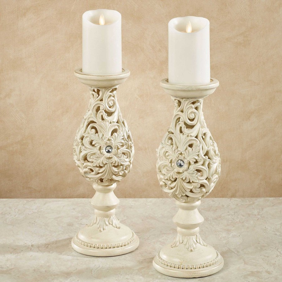 Home Accents Touch of Class | Ivory Openwork Candleholder Pair