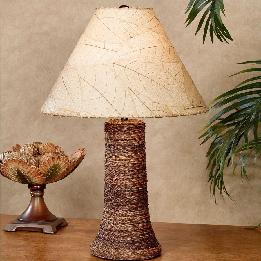 Home Accents Touch of Class | Loja Natural Cocoa Leaf Tropical Table Lamp