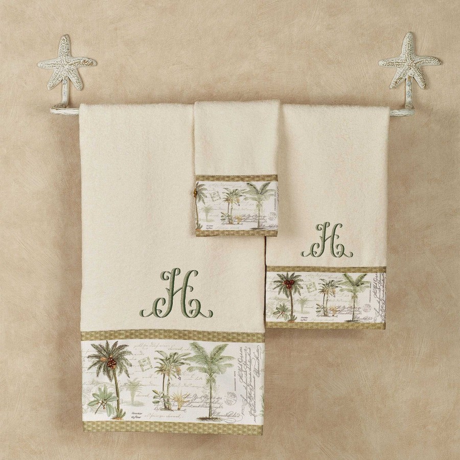 Bath Touch of Class | Colony Palm Tree Ivory Bath Towel Set