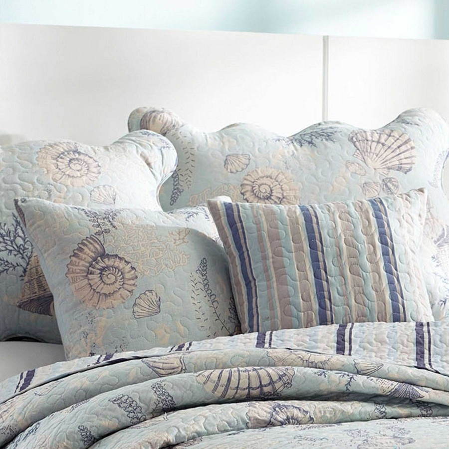 Bedding Touch of Class | Pacifica Pale Blue Coastal Decorative Pillows By J Queen New York