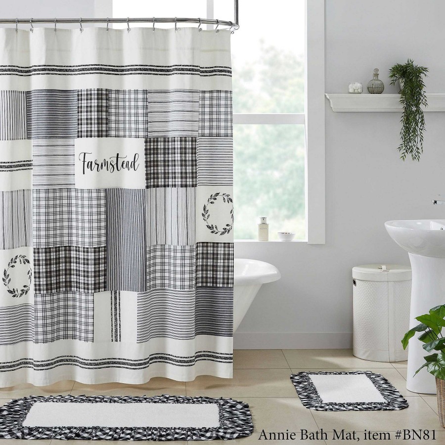 Bath Touch of Class | Sawyer Mill Black Farmhouse Style Shower Curtain By April & Olive