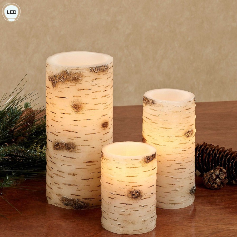 Home Accents Touch of Class | Ancient Roots Faux Birch Led Flameless Candle Set