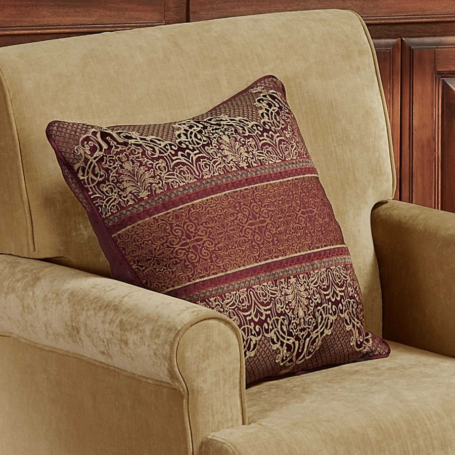 Bedding Touch of Class | Eastleigh Filigree Design Ruby Decorative Pillow