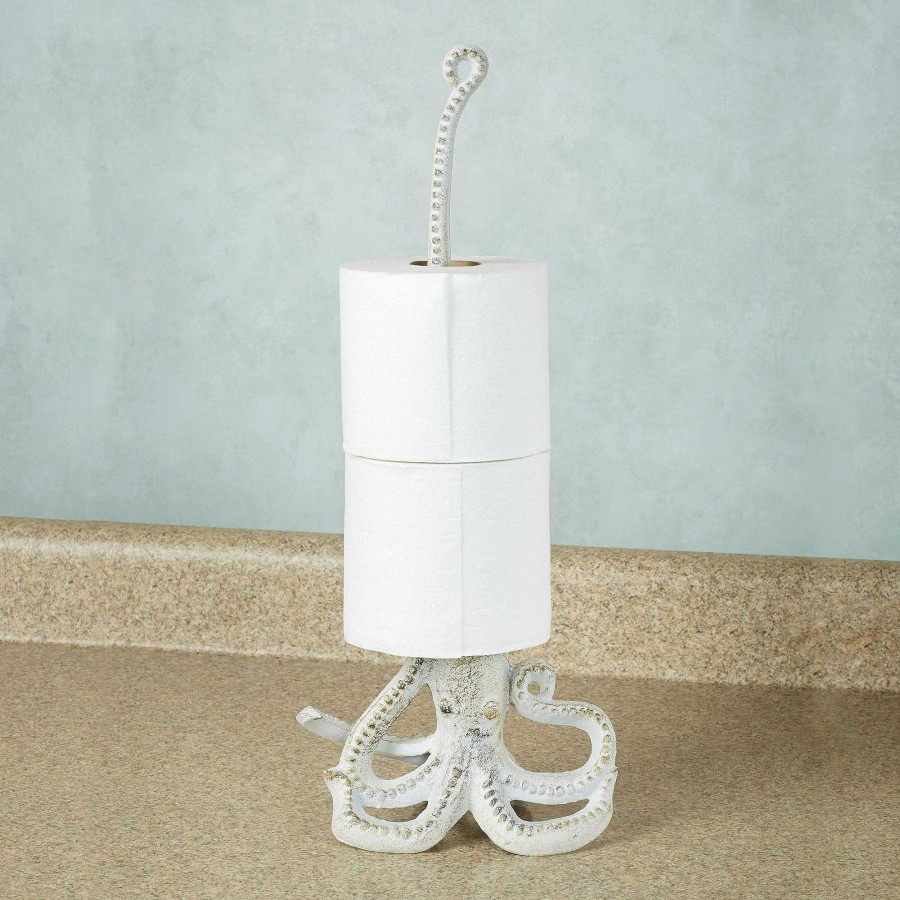 Bath Touch of Class | Octopus Cast Iron Paper Towel Or Toilet Paper Holder