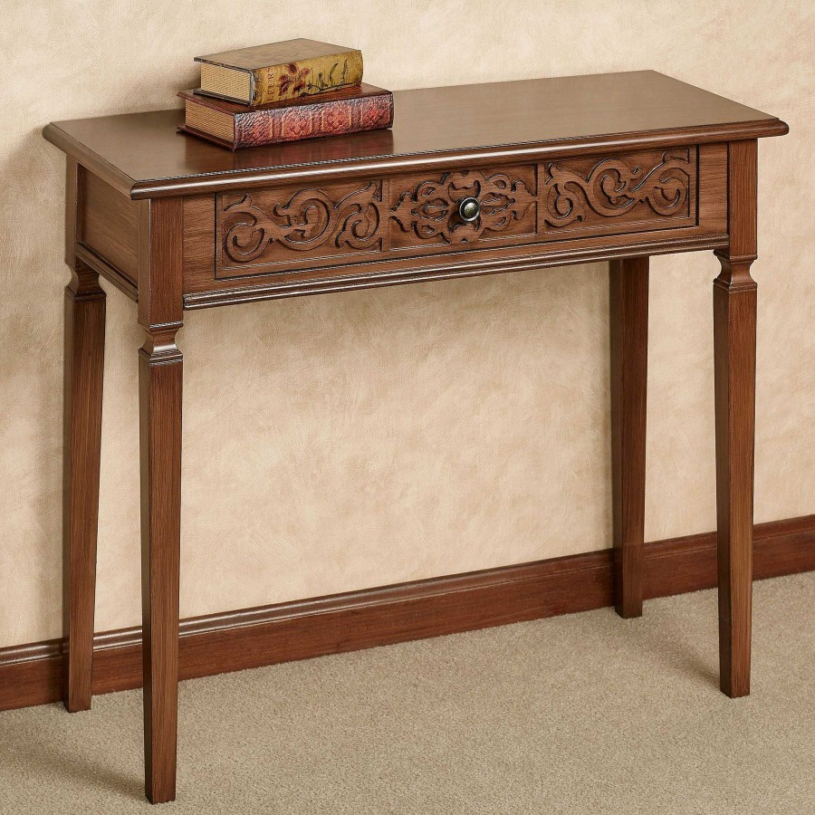 Furniture Touch of Class | Cacia Carved Wooden Console Table