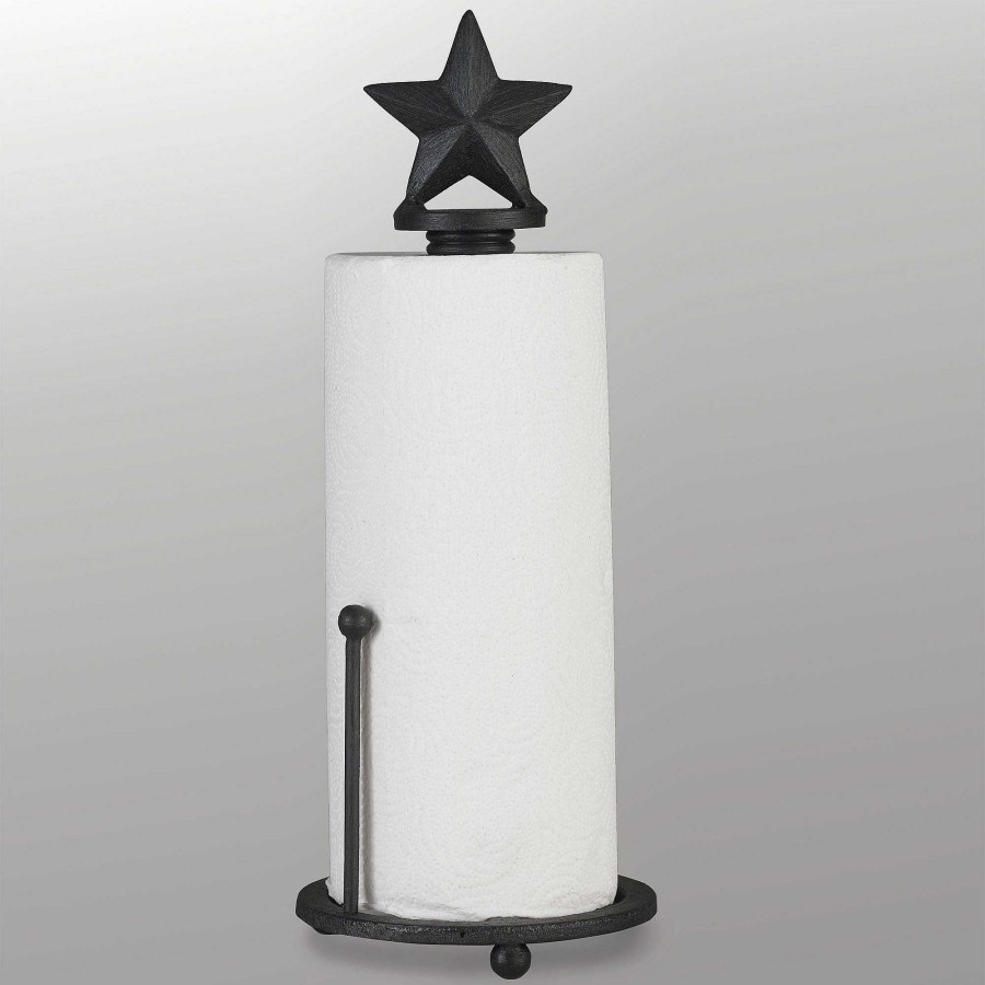 Kitchen Touch of Class | Star Cast Iron Kitchen Paper Towel Holder