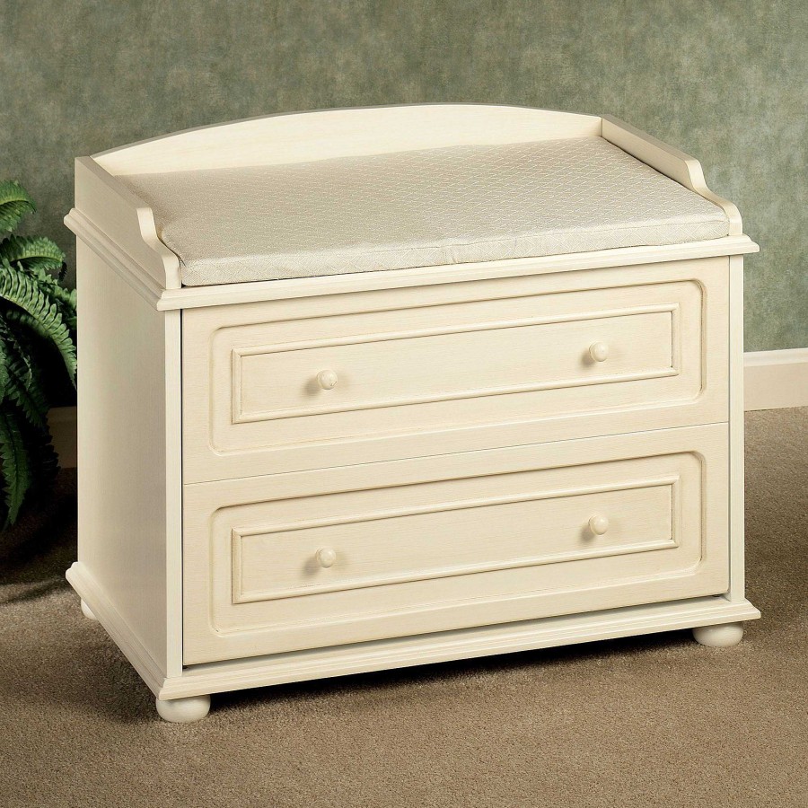 Furniture Touch of Class | Amelia Pale Yellow Shoe Storage Bench