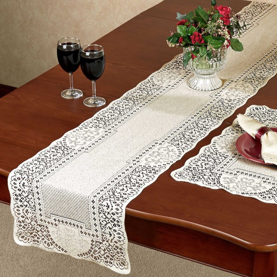 Kitchen Touch of Class | Canterbury Classic Lace Table Linens Ecru