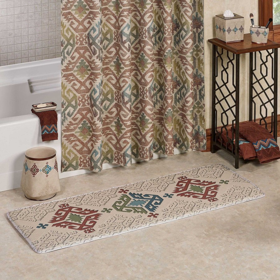 Bath Touch of Class | Bandera Medallion Southwest Memory Foam Cushioned Runner Mat