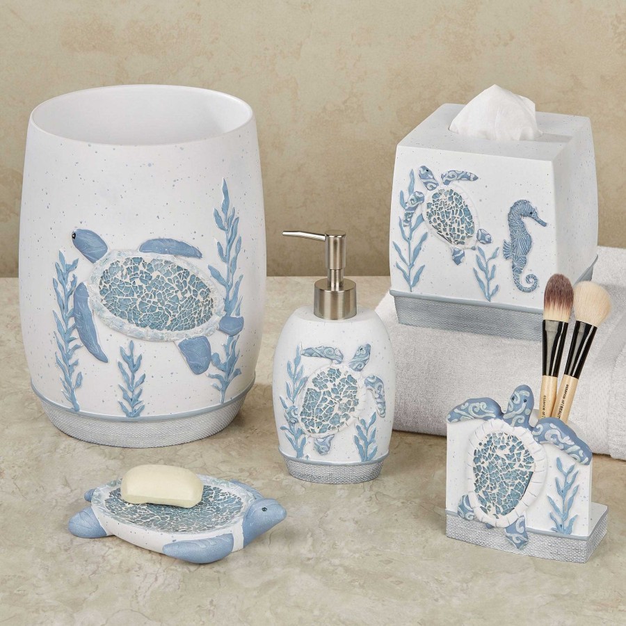 Bath Touch of Class | Caicos Coastal Mosaic Sea Turtle Bath Accessories