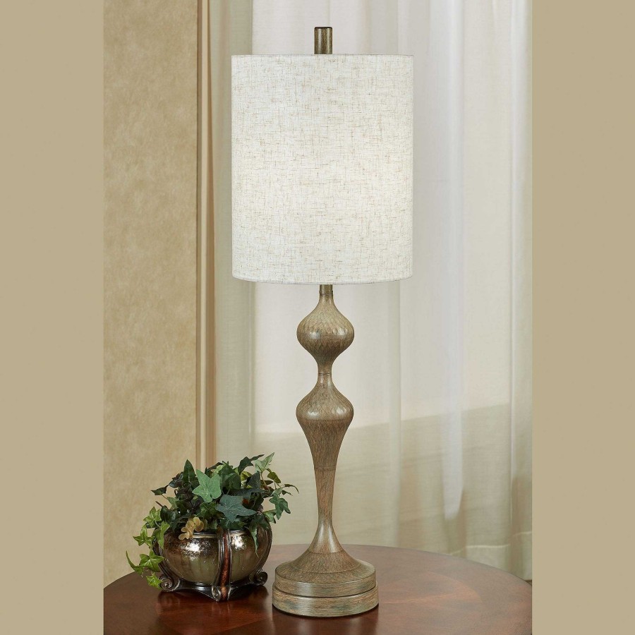 Home Accents Touch of Class | Ellis Brushed Taupe Spindle Style Metal Table Lamp