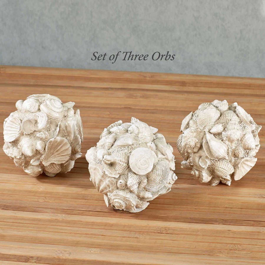 Home Accents Touch of Class | Shell Coastal Decorative Centerpiece Bowl And Orbs