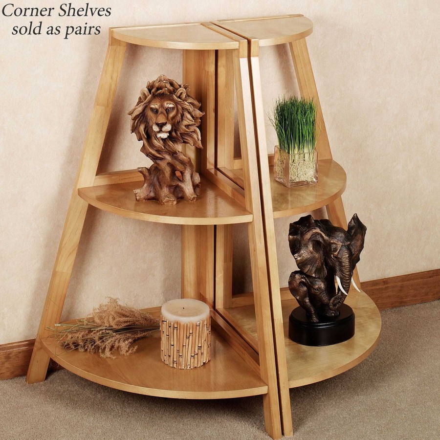 Furniture Touch of Class | Kimber Natural Oak Corner And Ladder Shelves