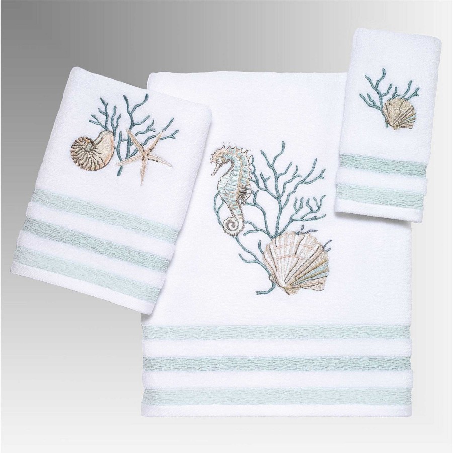 Bath Touch of Class | Coastal Terrazzo Embroidered Bath Towel Set