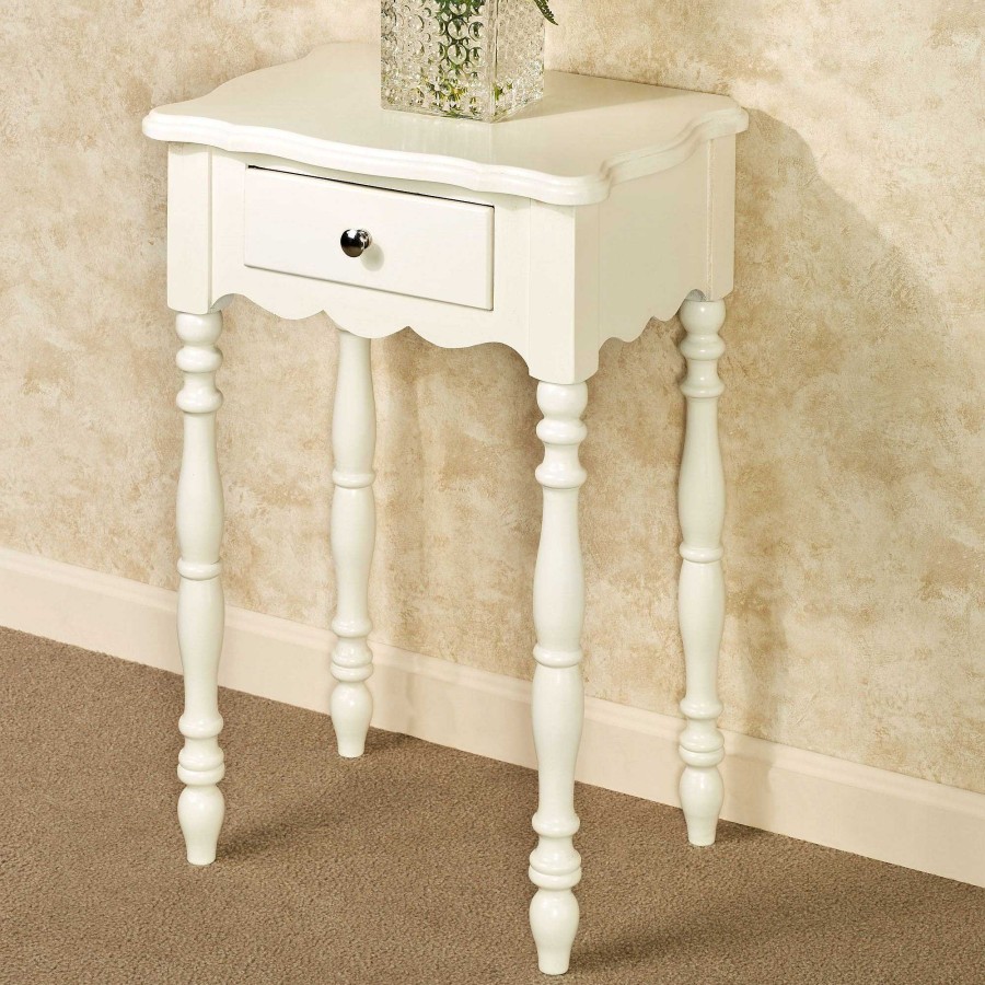 Furniture Touch of Class | Fiana Ivory Accent Table With Drawer